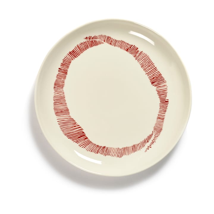 Ottolenghi Feast プレート S Ø19 cm 2枚セット - White stripes-red - Serax | セラックス