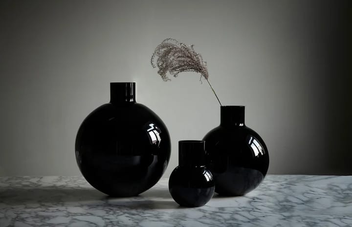 Pallo 花瓶, Black 31 cm Skrufs Glasbruk