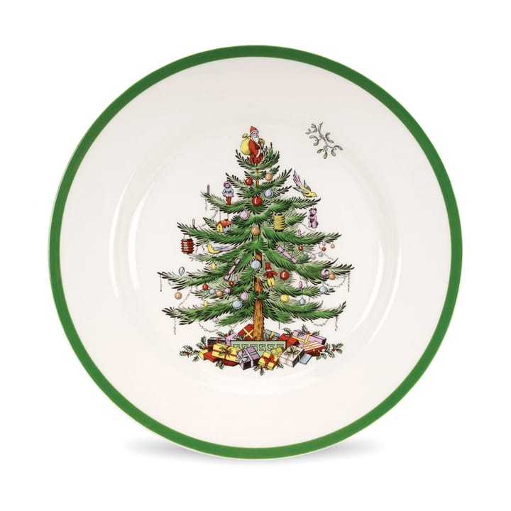 クリスマスツリー プレート Ø27 cm - White-green-red - Spode | スポード