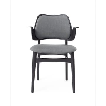 Gesture チェア, 布張りシート&バック - Fabric canvas 134 grey melange, black lacquered beech legs, upholstered seat, upholstered back - Warm Nordic