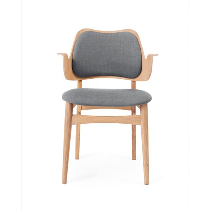 Gesture チェア, 布張りシート&バック - Fabric canvas 134 grey melange, white oiled oak legs, upholstered seat, upholstered back - Warm Nordic