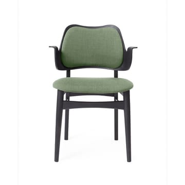 Gesture チェア, 布張りシート&バック - Fabric canvas 926 sage green, black lacquered beech legs, upholstered back - Warm Nordic