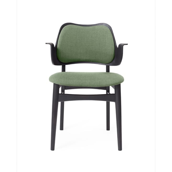 Gesture チェア, 布張りシート&バック - Fabric canvas 926 sage green, black lacquered beech legs, upholstered back - Warm Nordic