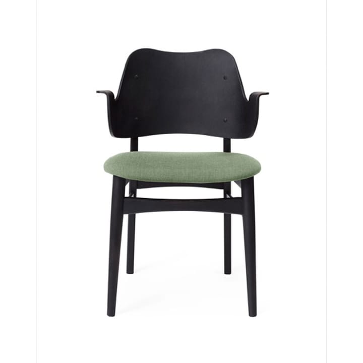 Gesture チェア, 布張りシート - Fabric canvas 926 sage green, black lacquered beech legs, upholstered seat - Warm Nordic