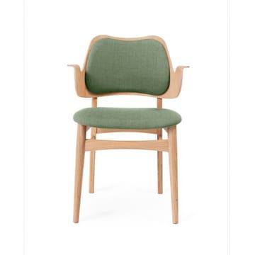 Gesture チェア, 布張りシート&バック - Fabric canvas 926 sage green, white oiled oak legs, upholstered seat, upholstered back - Warm Nordic