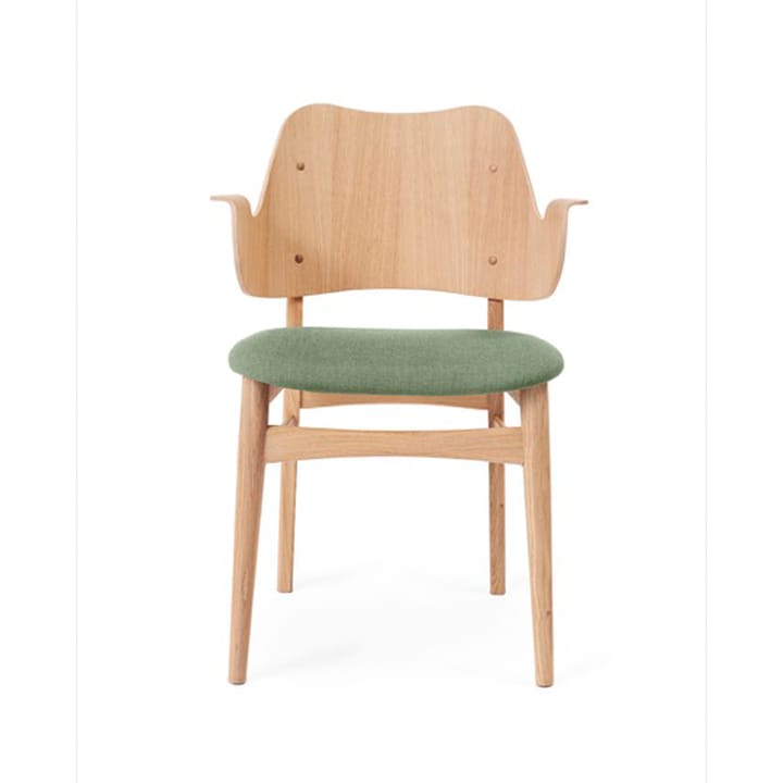 Gesture チェア, 布張りシート - Fabric canvas 926 sage green, white oiled oak legs, upholstered seat - Warm Nordic