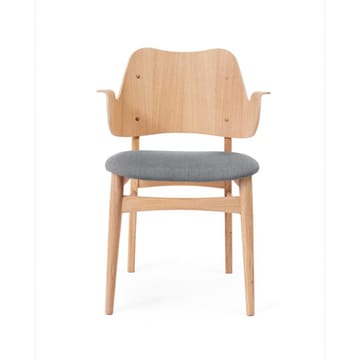 Gesture チェア, 布張りシート - Fabric grey melange, white oiled oak legs, upholstered seat - Warm Nordic