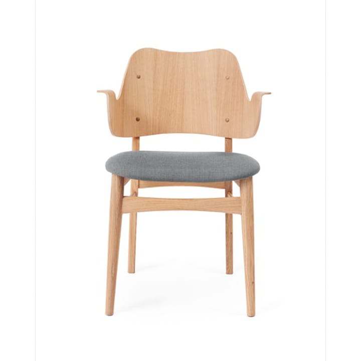 Gesture チェア, 布張りシート - Fabric grey melange, white oiled oak legs, upholstered seat - Warm Nordic