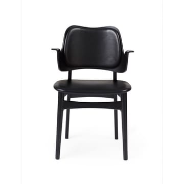 Gesture チェア, 布張りシート&バック - Leather prescott 207 black, black lacquered beech legs, upholstered seat, upholstered back - Warm Nordic