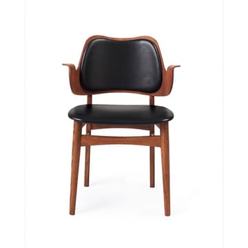 Gesture チェア, 布張りシート&バック - Leather prescott 207 black, oiled teak oak legs, upholstered seat, upholstered back - Warm Nordic