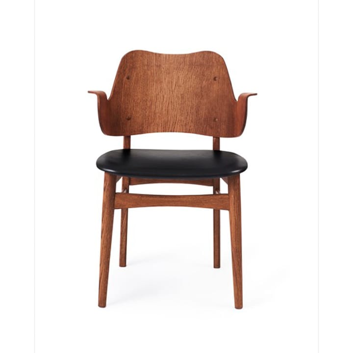 Gesture チェア, 布張りシート - Leather prescott 207 black, oiled teak oak legs, upholstered seat - Warm Nordic