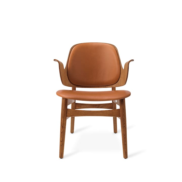 Gesture ラウンジチェア - Leather silk 250 cognac, oiled teak oak legs - Warm Nordic