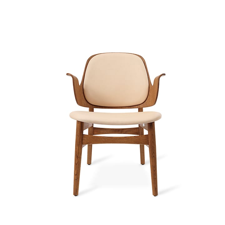 Gesture ラウンジチェア - Leather vegetal 90 nature, oiled teak oak legs, seats in latte - Warm Nordic