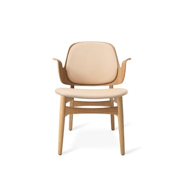 Gesture ラウンジチェア - Leather vegetal 90 nature, white oiled oak legs, seats in latte - Warm Nordic